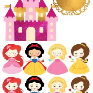 ARQUIVO DE CORTE TOPO DE BOLO PRINCESAS castelo