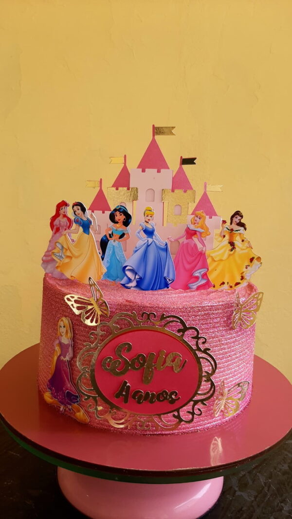 Arquivo de Corte Topo de Bolo Princesas com Castelo