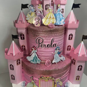 Arquivo de Corte Topo de Bolo Princesas com Castelo