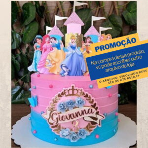 Arquivo de Corte Topo de Bolo Princesas da Disney -005c