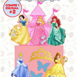 176 - Arquivo de Corte Topo de Bolo Princesas da Disney 1