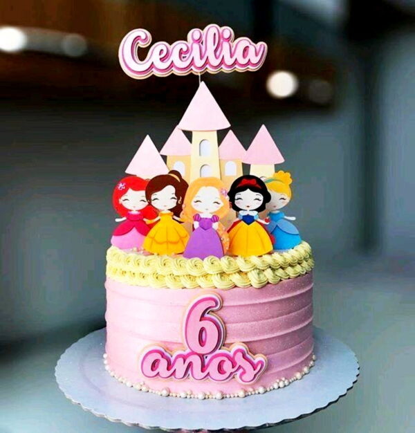 Arquivo De Corte Topo De Bolo Princesas Da Disney Cute -007