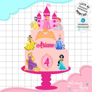 Arquivo de Corte Topo de Bolo Princesas Disney 006
