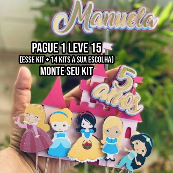 Arquivo de Corte Topo de Bolo Princesas Disney 1