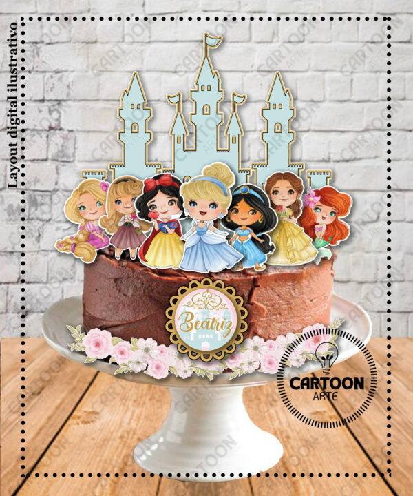 Arquivo de Corte Topo de Bolo Princesas Disney 22