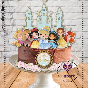 Arquivo de Corte Topo de Bolo Princesas Disney 22