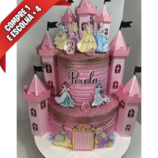 Arquivo de Corte Topo de Bolo Princesas Disney