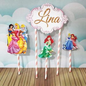 Arquivo de Corte Princesas Disney Topo de Bolo Personalizado