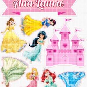 Arquivo de Corte Topo de Bolo Princesas