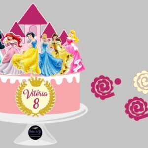 Arquivo de Corte : Topo de Bolo Princesas