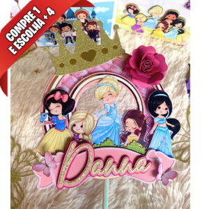 Arquivo de Corte Topo de Bolo Princesas