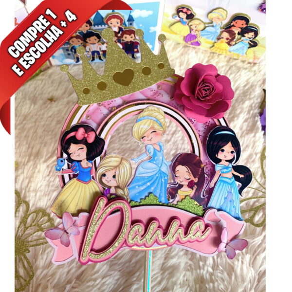 Arquivo de Corte Topo de Bolo Princesas