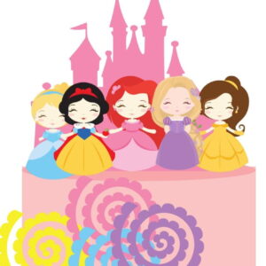 Arquivo de Corte Topo de Bolo Princesinhas Disney Cute