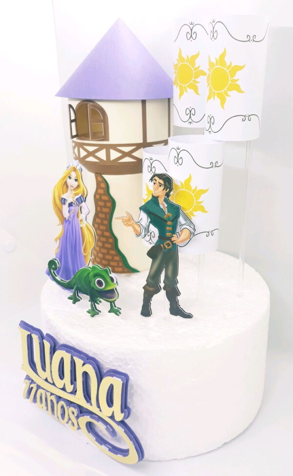 Arquivo De Corte Topo De Bolo Rapunzel - Imagem 3