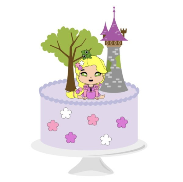 Arquivo de Corte Topo de Bolo Rapunzel Bebê