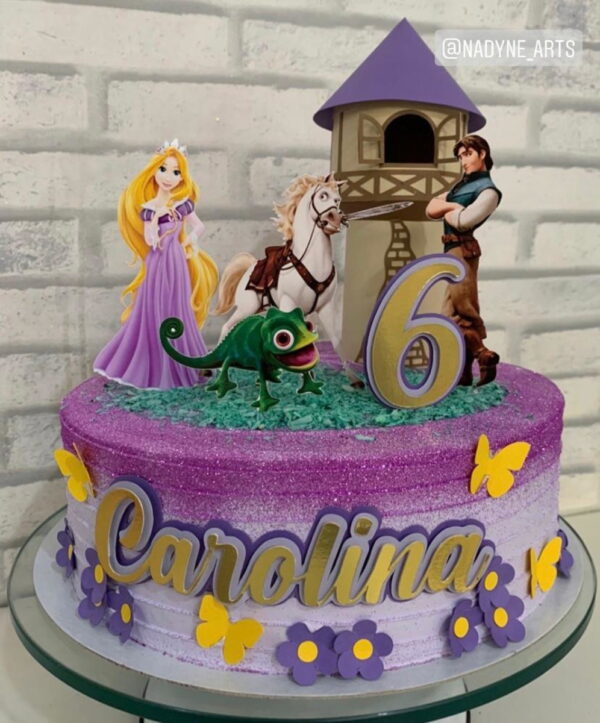 Arquivo de Corte Topo de Bolo Rapunzel Enrolados