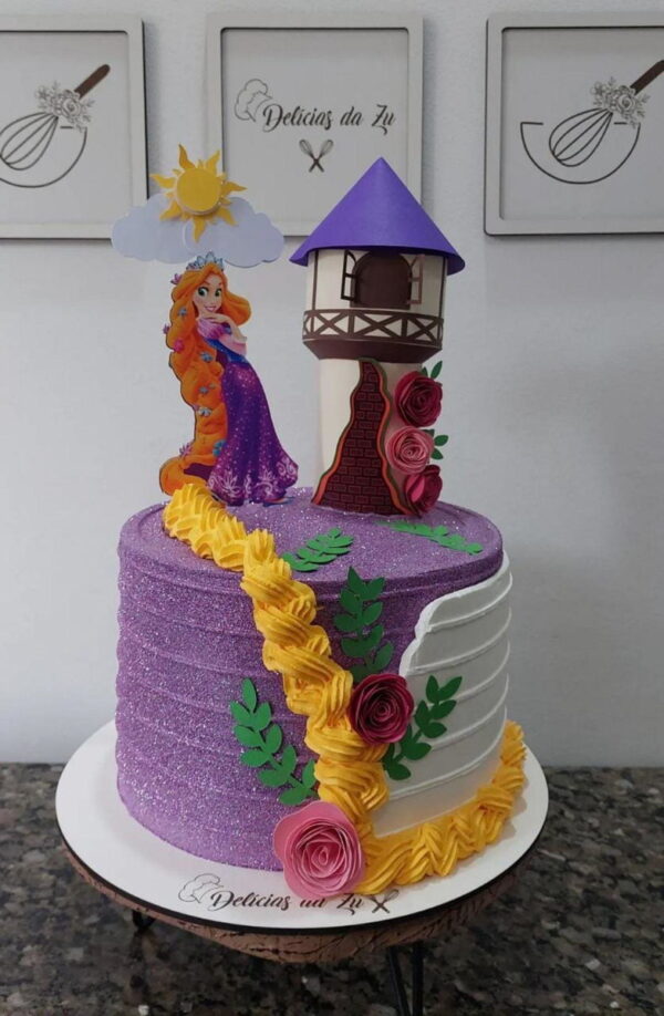 Arquivo de Corte Topo de Bolo Rapunzel Enrolados