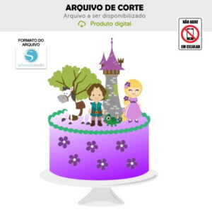 Arquivo de Corte Topo de Bolo Rapunzel Enrolados - Studio