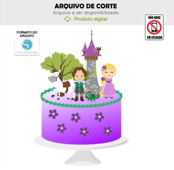 Arquivo de Corte Topo de Bolo Rapunzel Enrolados - Studio