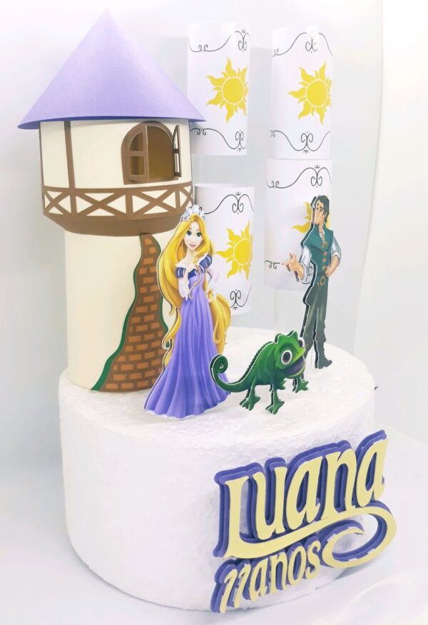 Arquivo De Corte Topo De Bolo Rapunzel - Imagem 2
