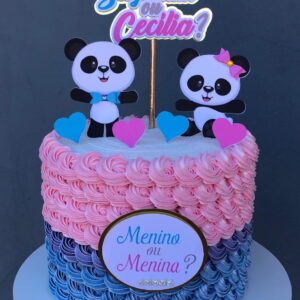 ARQUIVO DE CORTE Topo de Bolo - Revelação Panda