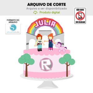 Arquivo de Corte Topo de Bolo Roblox - Arco Iris