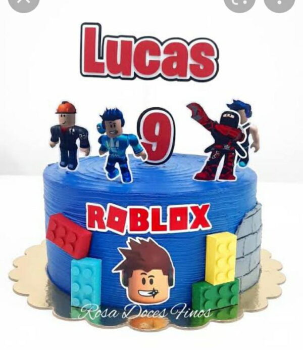256 - Arquivo de Corte Topo de Bolo Roblox com Lego 3d