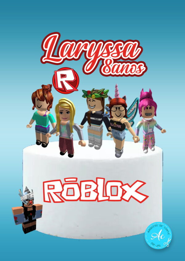 Arquivo de corte topo de bolo Roblox Menina #1 PDF/JPG