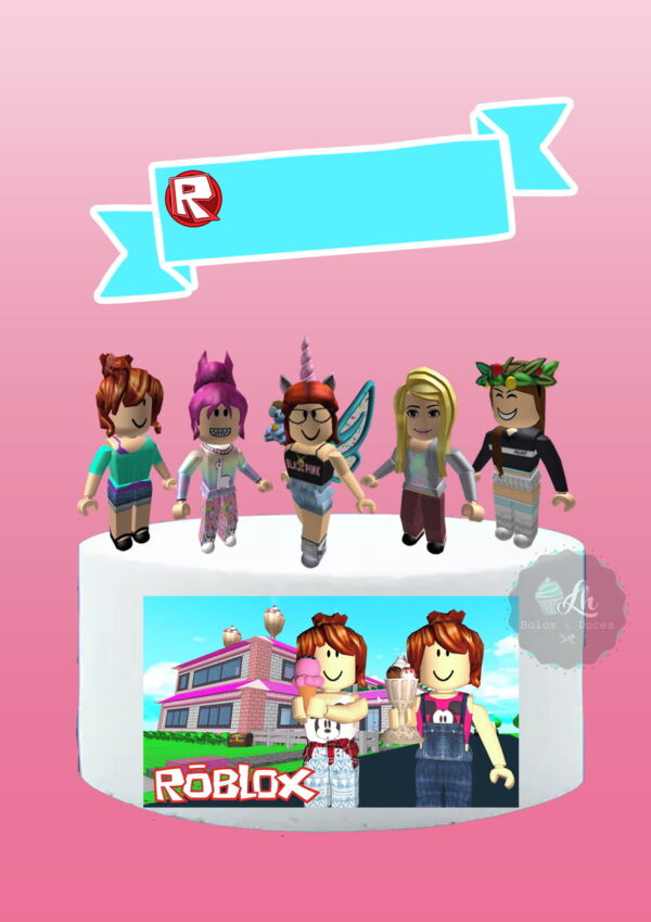 Arquivo de corte topo de bolo Roblox Menina #2 PDF/JPG