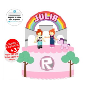 Arquivo de Corte Topo de Bolo Roblox Menina