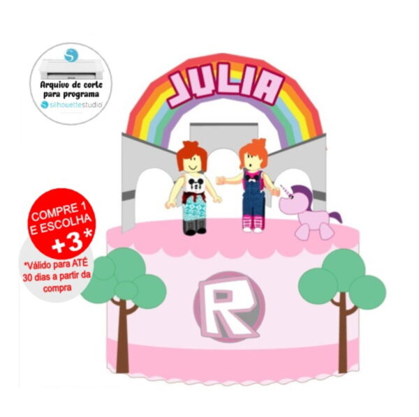 Arquivo de Corte Topo de Bolo Roblox Menina