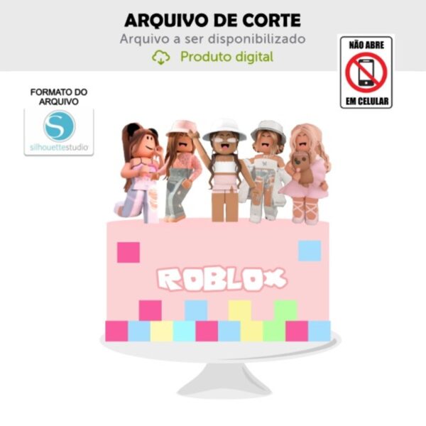 Arquivo de Corte Topo de Bolo Roblox Menina