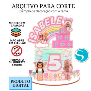 Arquivo de Corte Topo de Bolo - Roblox Menina