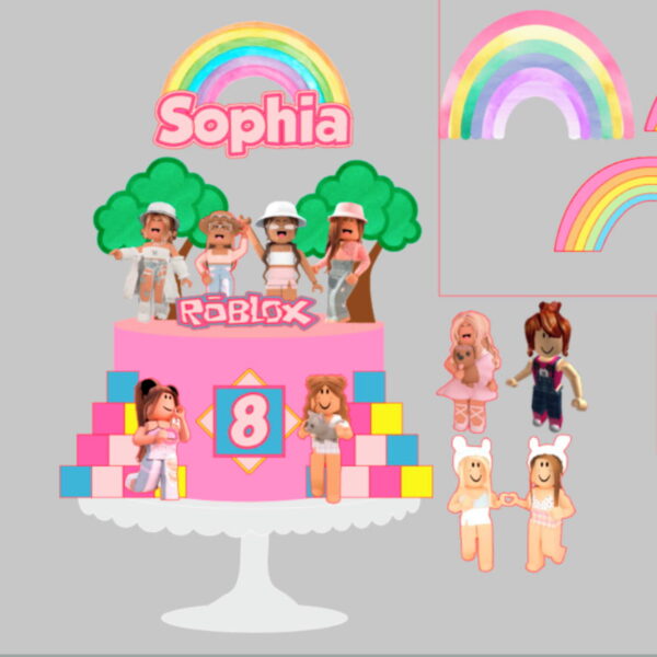 Arquivo de Corte Topo de Bolo Roblox Menina + Brinde - Image 2