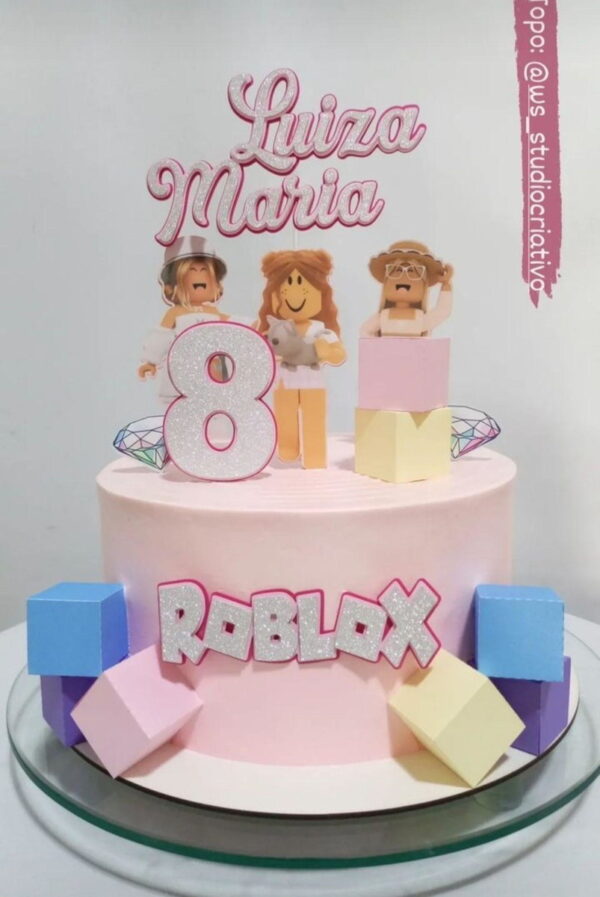 Arquivo de Corte Topo de Bolo Roblox Menina