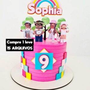 Arquivo de Corte- Topo de Bolo Roblox Menina Studio