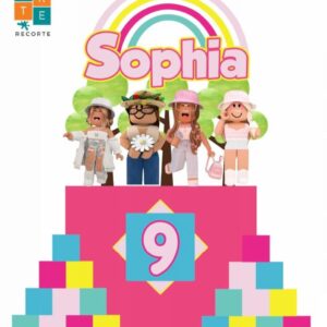 Arquivo de Corte Topo de Bolo Roblox Menina