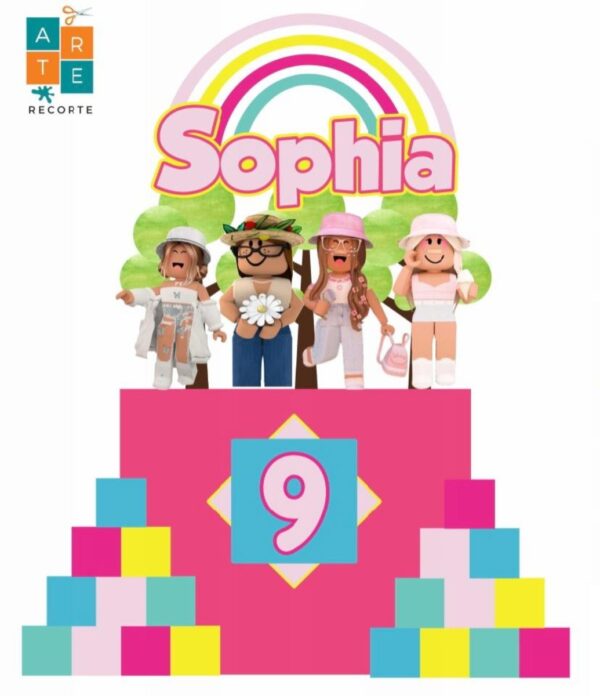 Arquivo de Corte Topo de Bolo Roblox Menina