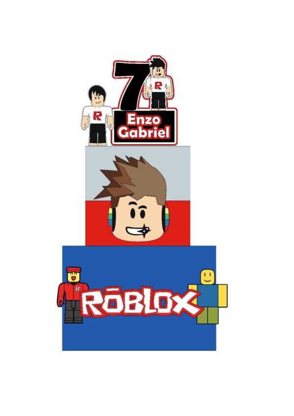 Arquivo de Corte Topo de Bolo Roblox Menino Camadas