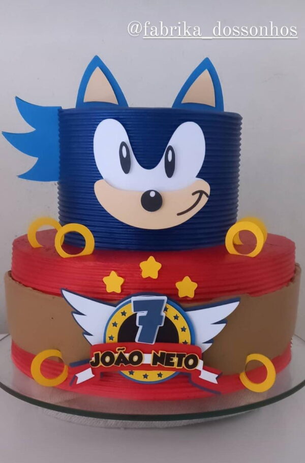 Arquivo de Corte Topo de Bolo Rosto do Sonic