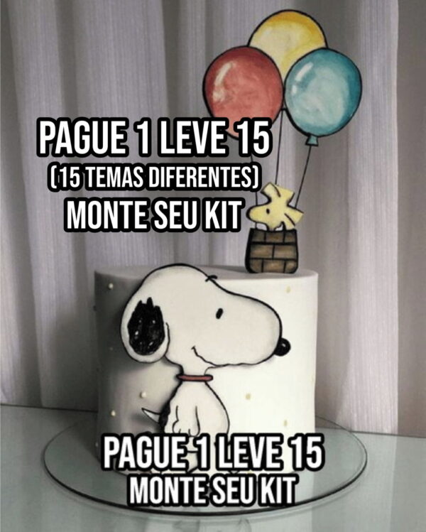 Arquivo de corte Topo de bolo Snoopy STUDIO + 14 ARQUIVOS - Imagem 2