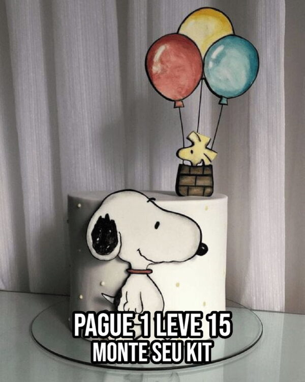 Arquivo de corte Topo de bolo Snoopy STUDIO + 14 ARQUIVOS