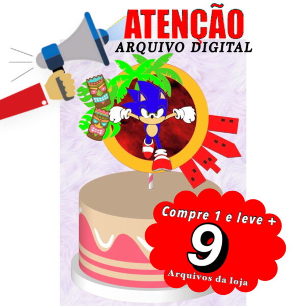 Arquivo De Corte Topo De Bolo - Sonic 002 (19b2ec4) - Imagem 3