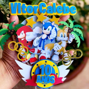 Arquivo de Corte Topo de Bolo Sonic - 005