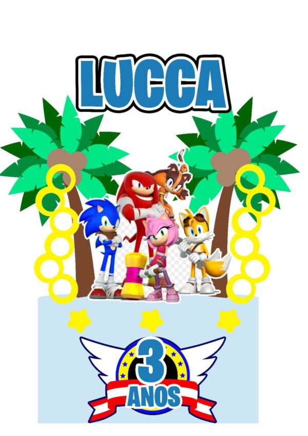 Arquivo de Corte Topo de Bolo Sonic 01