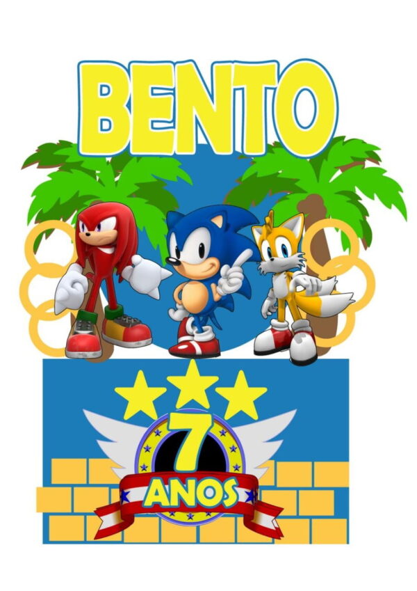 Arquivo de Corte Topo de Bolo Sonic 01