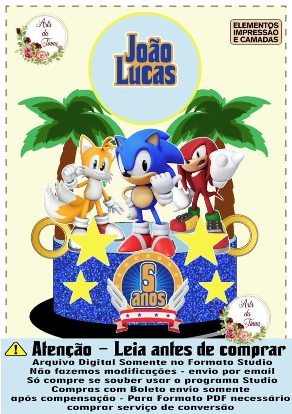 ARQUIVO DE CORTE - TOPO DE BOLO SONIC 035