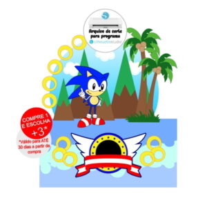 Arquivo de Corte Topo de Bolo Sonic - 1