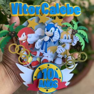 Arquivo de Corte - Topo de Bolo (Sonic) 1