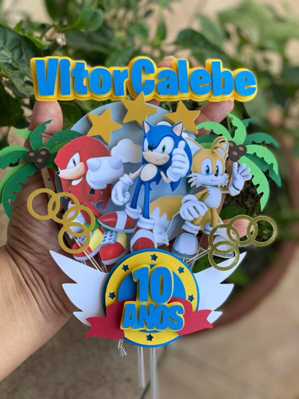 Arquivo de Corte - Topo de Bolo (Sonic) 1